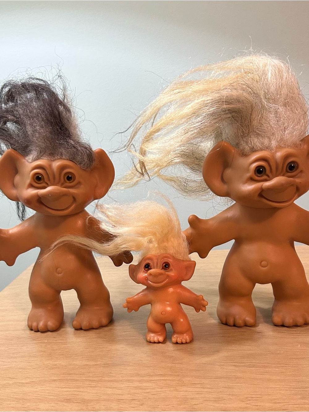 3 Vintage 1960s Troll Dolls